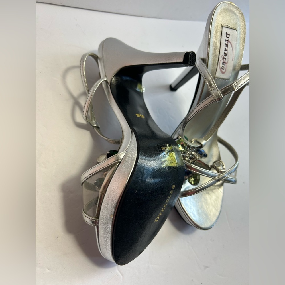 Dyeables “Maria” Silver Platform Sandals – Size 9.5B - Picture 6 of 16